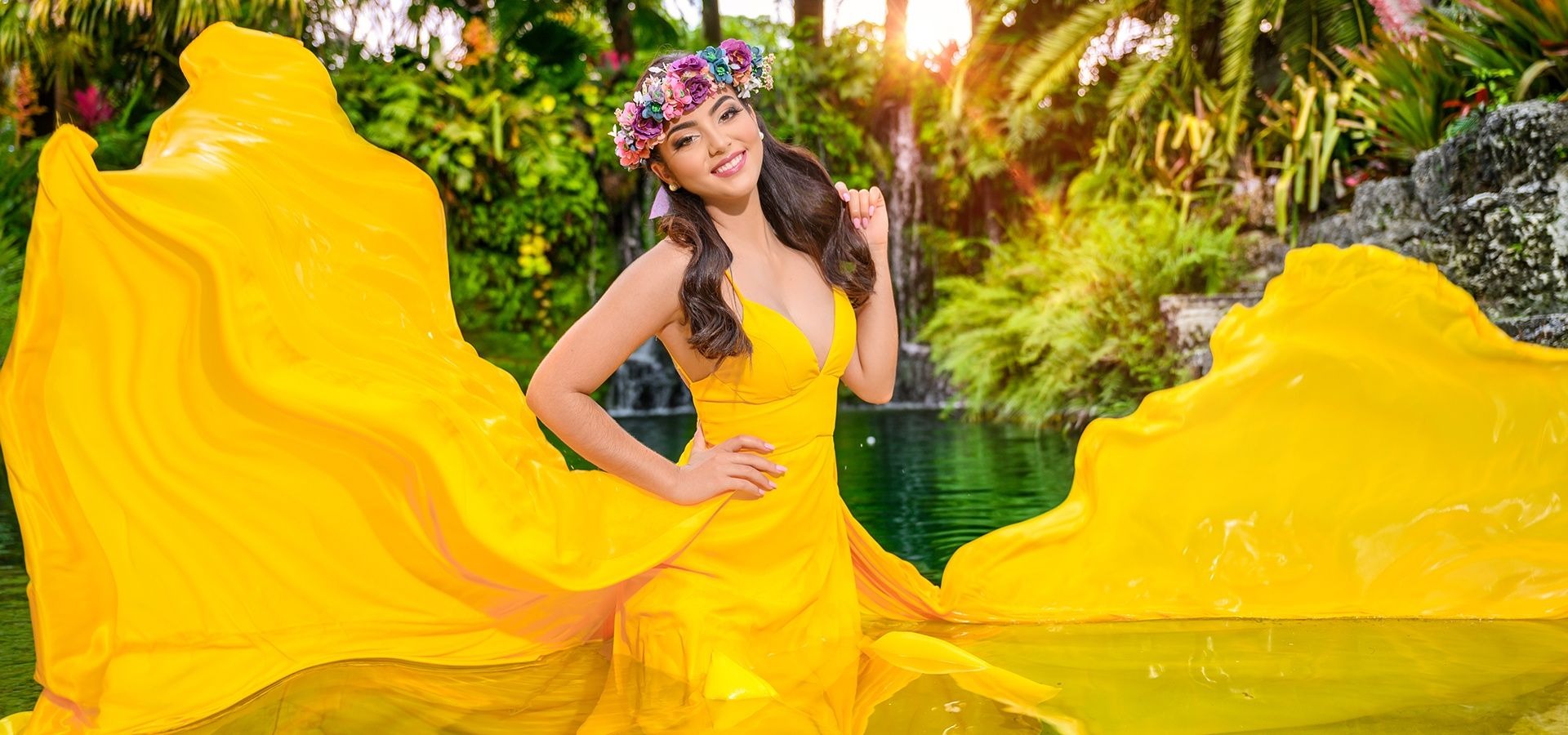 Quinceanera photography miami photos quinces Bellaquinces yellow dress